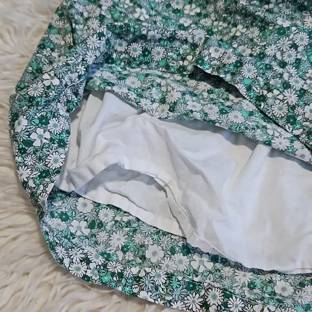 Carter’s Girls Green & White Floral Cotton Dress - Size 6
